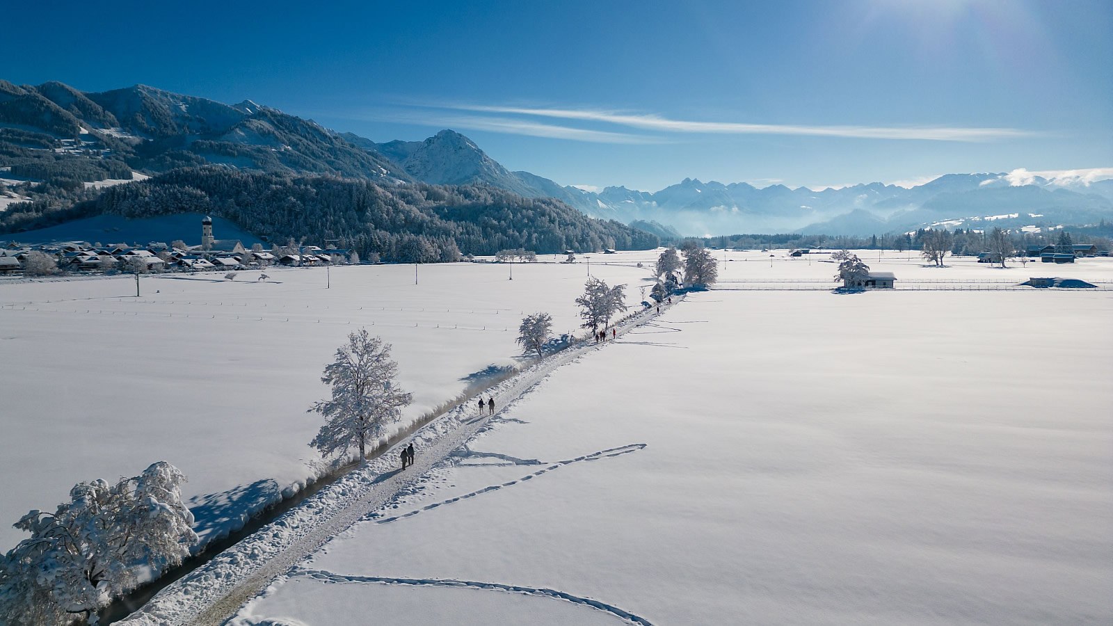 Gesundheitsreise mit Zuschuss Ihrer Krankenkasse nach Sonthofen. Das Foto zeigt eine Winterimpression des Allgäus